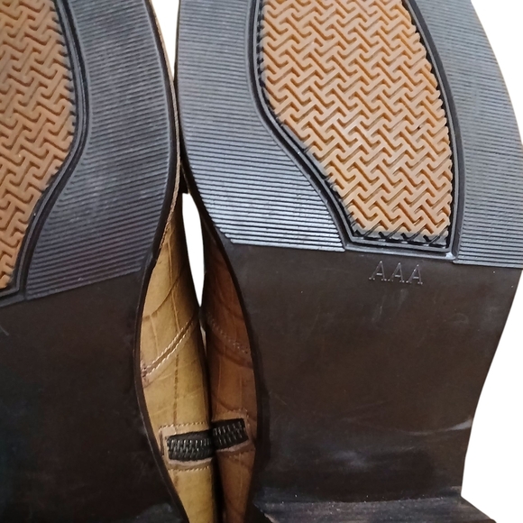 Nobility Tan Croc Leather Moto Cowboy Ankle Boots Zipper Men 11 AAA Extra Narrow main image 4
